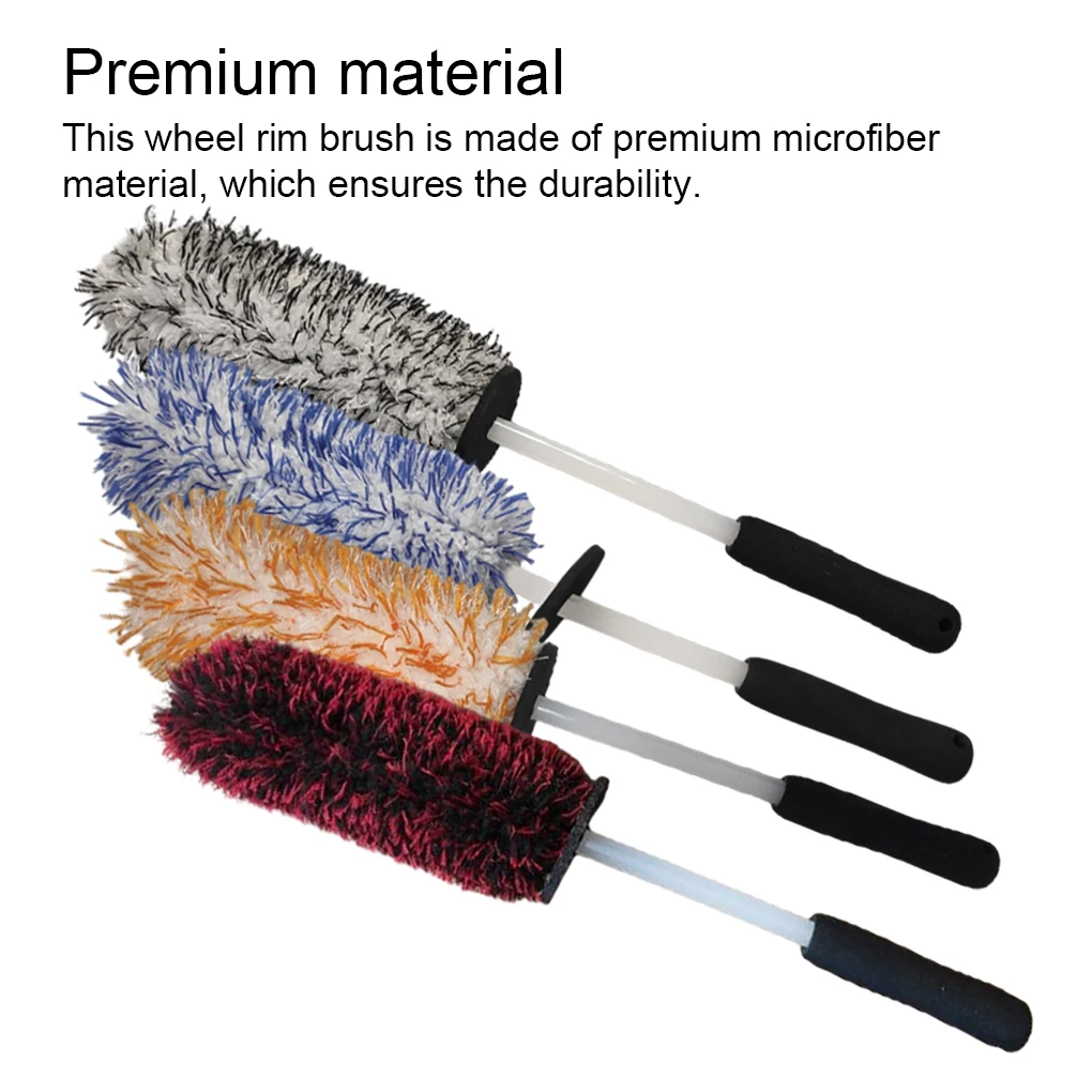 

Car Wash Super Brush Microfiber Premium Wheels Brush Non-Slip Handle Easy To Cleaning Rims Spokes Wheel Barrel Car Accessories