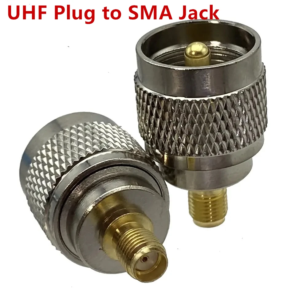 1PC UHF SO239 PL259 to SMA Male Plug & Female Jack RF Coaxial Adapter Connector Wire Terminals Straight Brass image 5