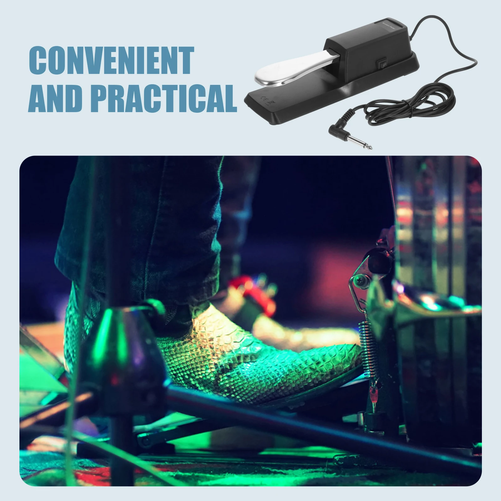 

1Pcs Sustain Pedal Universal Classic Alloy Durable Keyboard Foot Pedal for Electronic Piano Musical Instrument Accessory Piano
