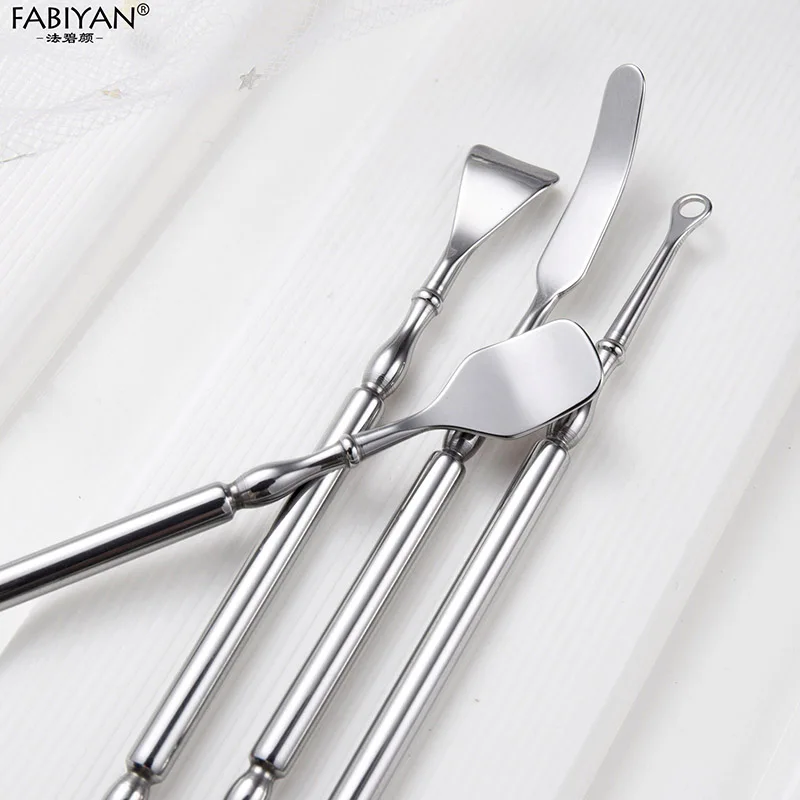 ダブルヘッドステンレス鋼ブラックヘッドリムーバーシャ​​ベルスキンケア女の子にきびにきび除去ツール鼻フェイシャルケアツール