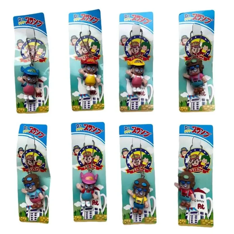 3CM Anime Arale Dr. Slump PVC Keychain Action Figure  Cute Slump Toy Keyring Angel Wings Gift Pendant