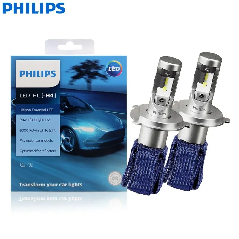 

Philips Ultinon Essential LED Light H4 6000K 12V LED + 100% яркая автоматическая фара HL Beam ThermalCool 11342UEX2, 1 пара