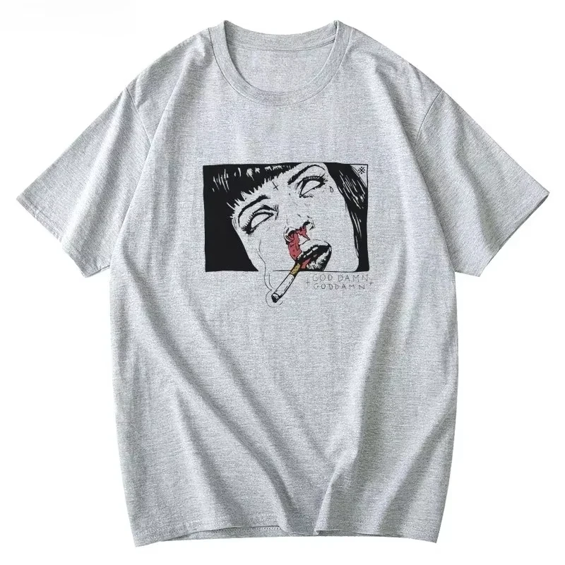 American Movie Pulp Fiction Quentin Pulp Fiction Cover Culture Shirt Short Sleeve Men's and Women's T-Shirts Cotton Round Neck