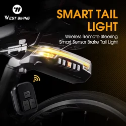 Smart Bike Taillight Wireless Remote Turn Signal Light MTB Road Bicycle LED USB Rechargeable Waterproof Cycling Safety Lamp