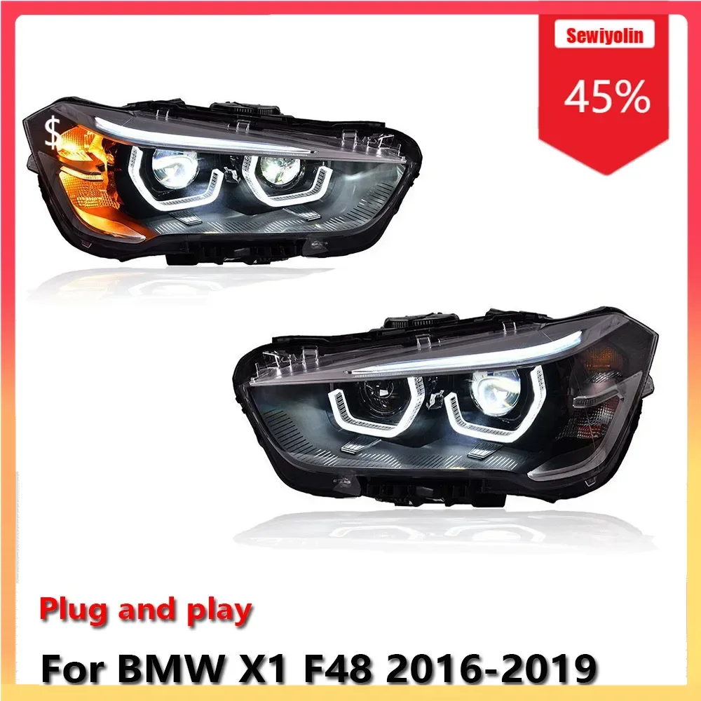 

Car Auto LED Headlight Assemblies For BMW X1 F48 2016-2019 Fog DRL Brake Turn Signal Lamp Plug And Play