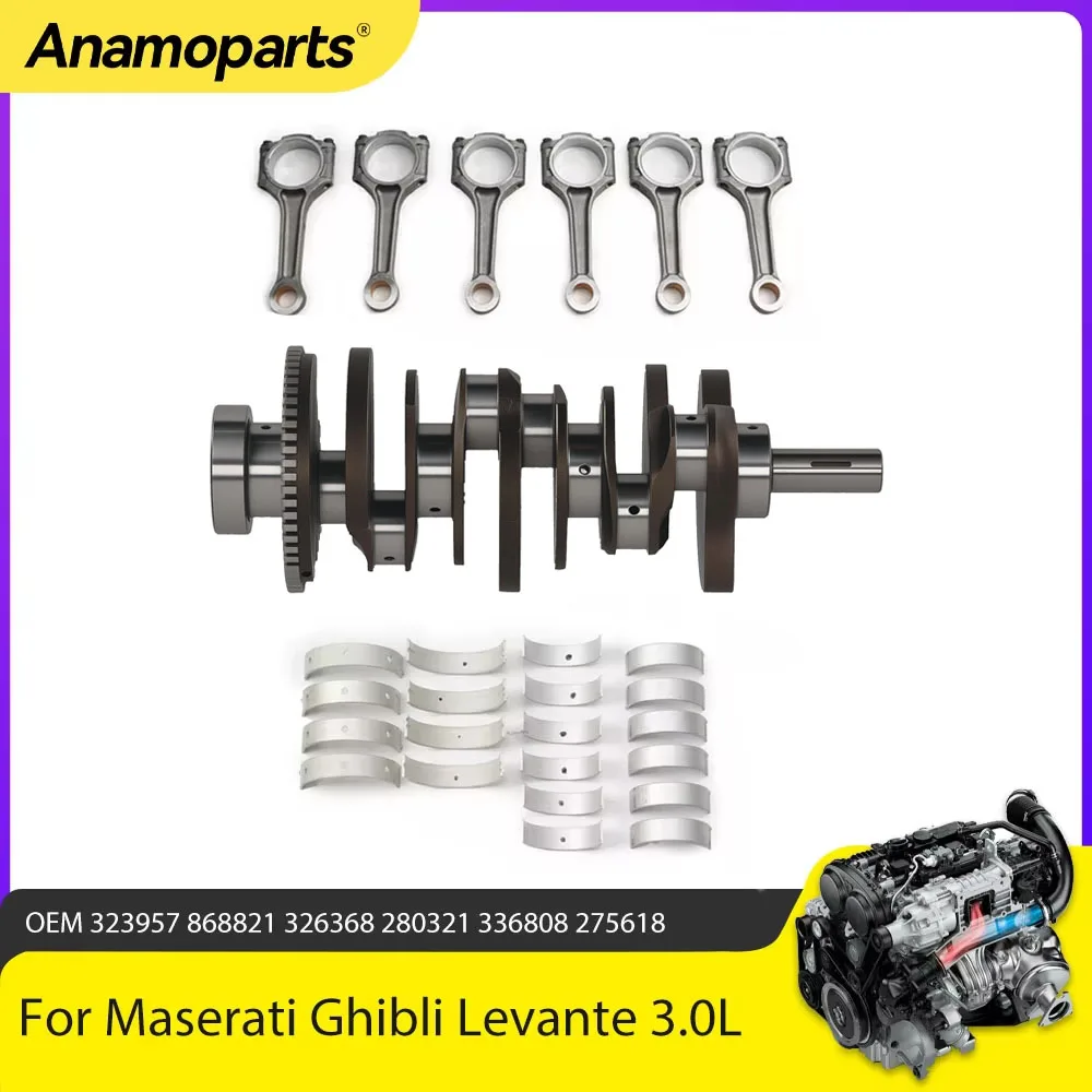

Engine Parts Crankshaft Kit Connecting Rod Bearing Set Fit 3.0 L For Maserati Levante Ghibli Quattroporte M156 M157 3.0L V6 Gas