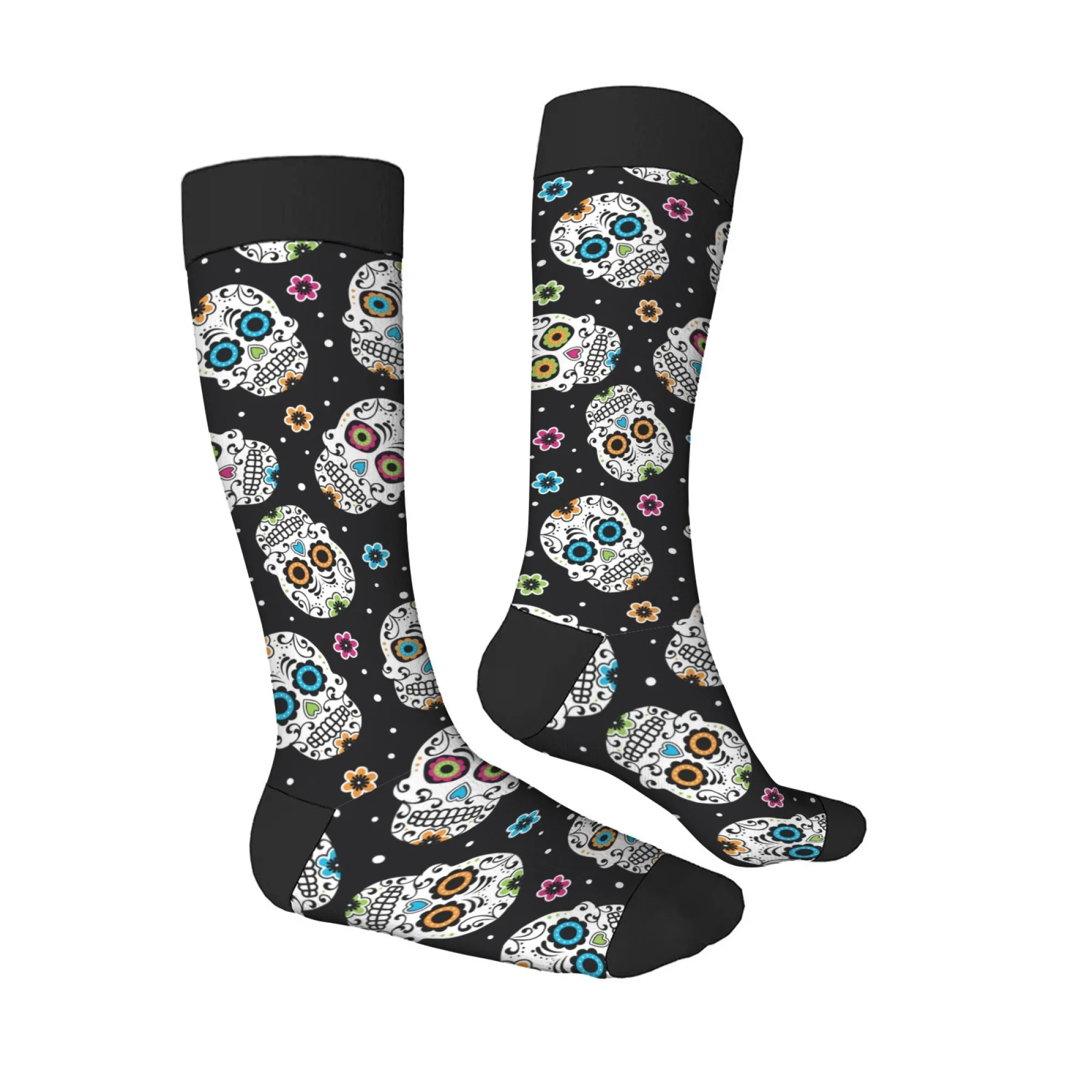 يوم الموتى السكر الجمجمة الجدة الرجال الجوارب سعيد جوارب مضحكة مريحة الدافئة للجنسين الرجعية موضة الجوارب غير رسمية هدية