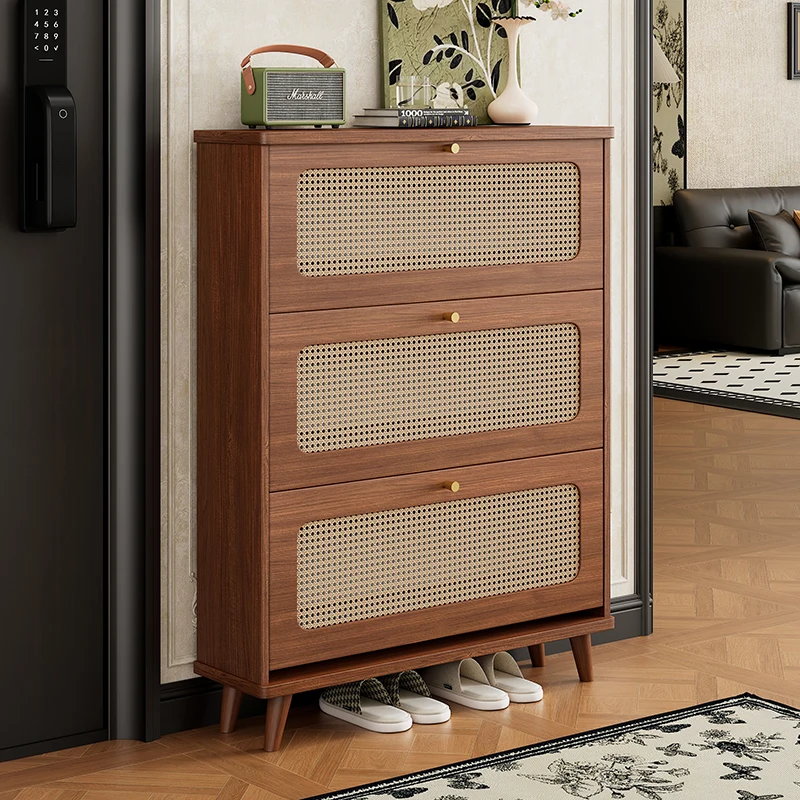 Chinese Style Ultra-thin Flip Bucket Shoe Cabinet for Home Use Doorstep Entry Shoe Rack Indoor Muebles Entrance Cabinet