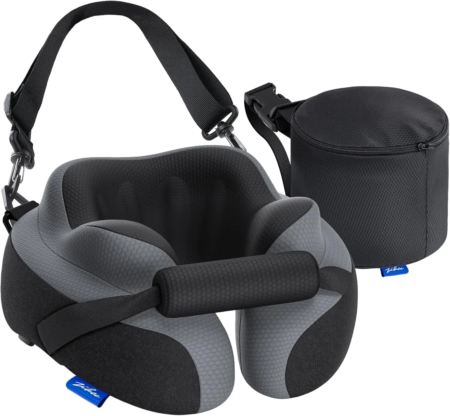 

Эргономичная дорожная подушка для самолета, двойная конструкция для фиксации головы и шеи, пена с эффектом памяти, дышащий чехол и наволочка