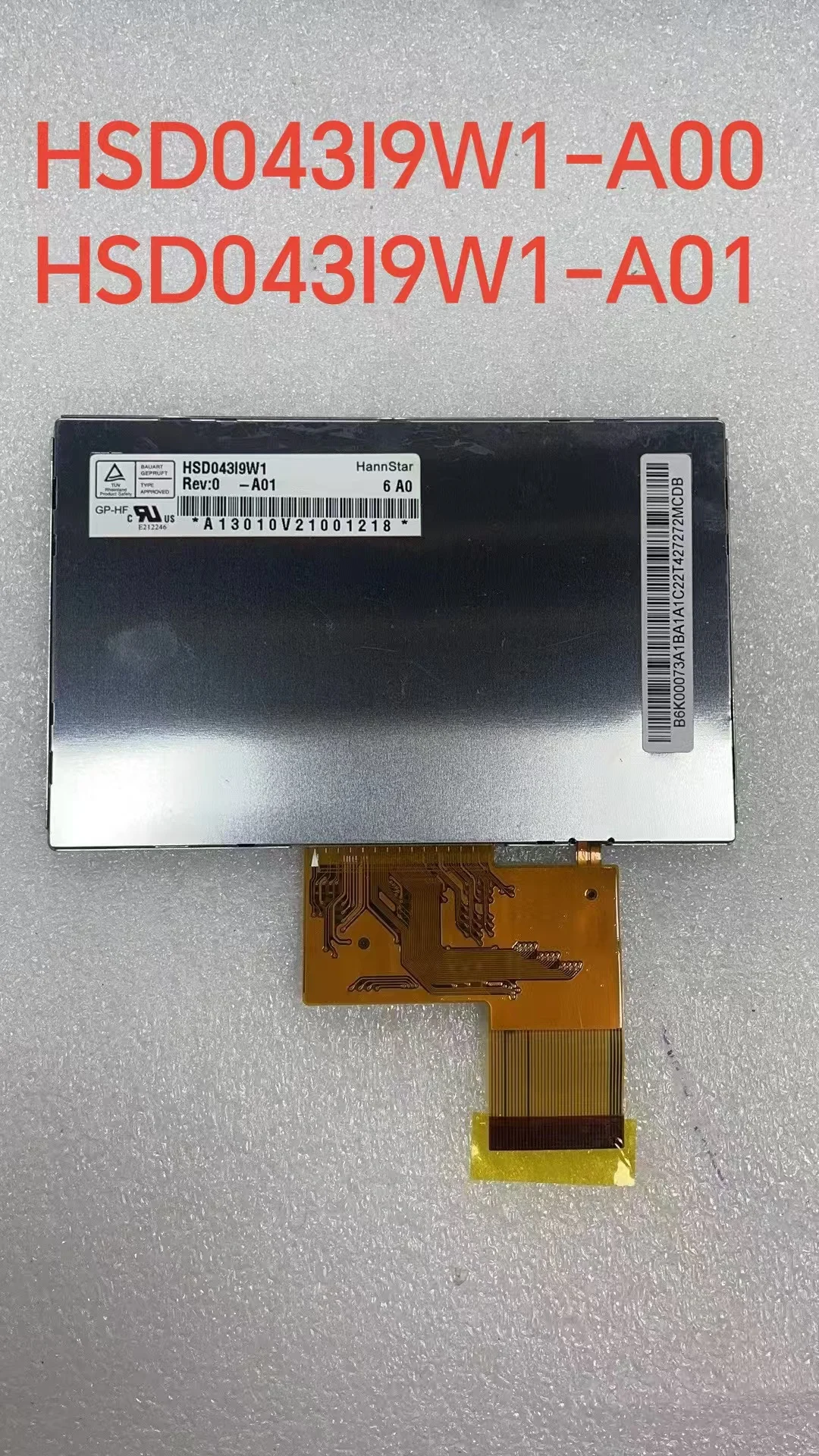 Der neue Original-LCD-Bildschirm des 4,3-Zoll-40-Pins HSD043I9W1-A00/A01 HannStar hat eine Auflösung mit einer Helligkeit von 480 x 272 500