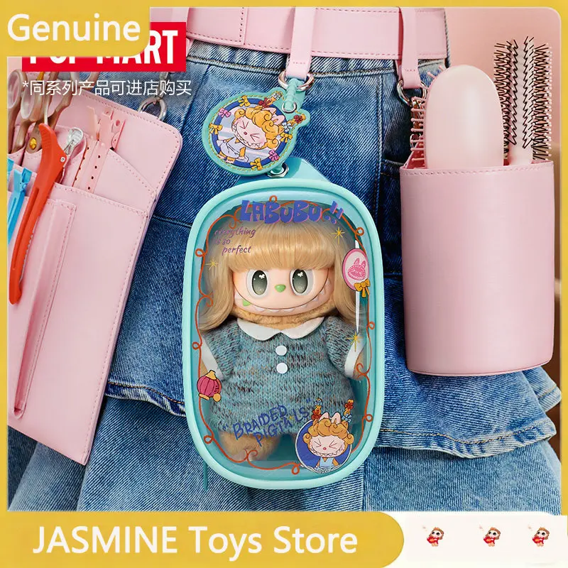 Nueva Bolsa de Exhibición POP MART Labubu The Monsters Blind Box, Serie Retro Barbería, Bolsa Transparente Portátil Tipo Ita para Exhibición de Figuras