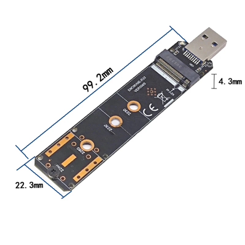 2X USB3.2 GEN2 10Gbps To NVME Protocol M.2 Hard Disk Box To A Port Realtek RTL9210 Card Opening