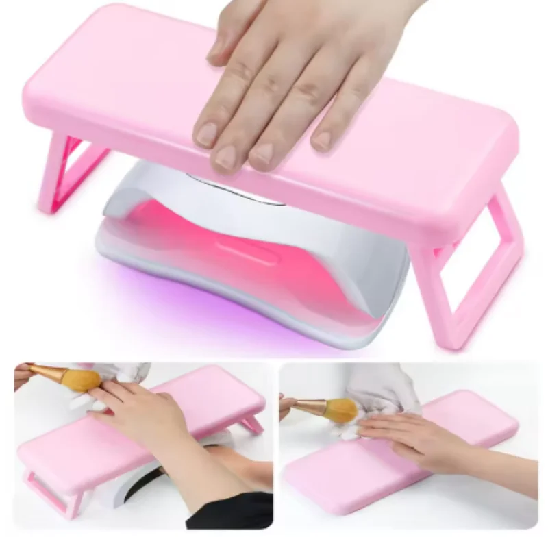 Plastic Nail Arm Rest, Foldable Manicure Hand Pillow for Salon & Home Use, Comfortable Nail Art Workstation Tool