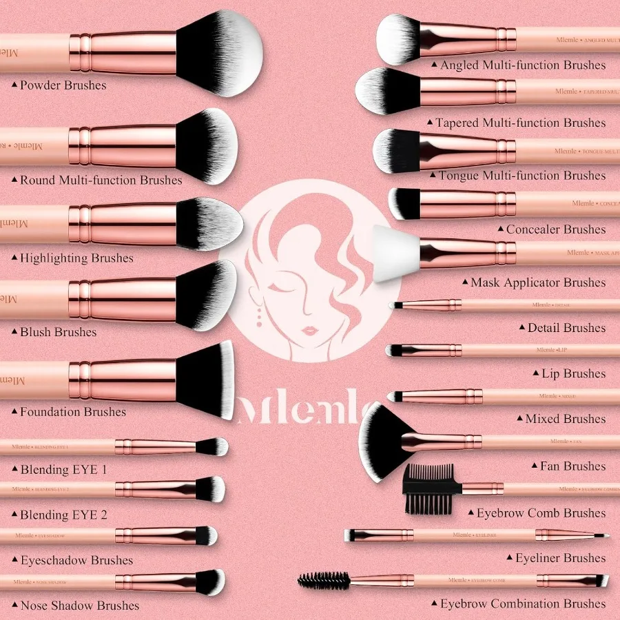 Makeup Brushes Set Professional 26 Pcs Makeup Kit Include Powder Foundation Concealers Blush Eye shadows 21 Pcs Makeup Brushes