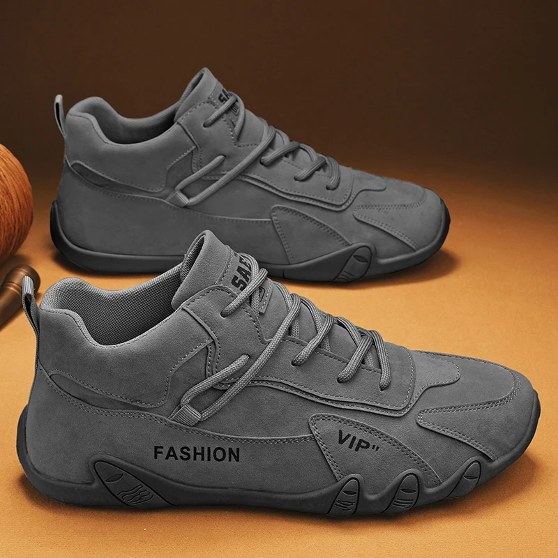 

Motocross Boots 2025 Spring Man Casual Sneakers Non Slip Khaki Work Mens Shoe Short Boots Loafers Lace Up Ankle Boots for Men