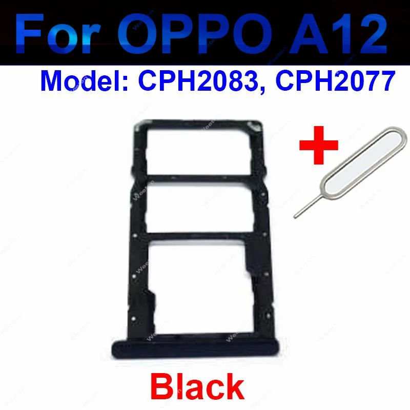 Sim Card Tray For OPPO A12 A12s A15 A15S A16 A16S A17 A17K Dual SIM SD Card Slot Reader Adapter Holder Replacement Repair Part