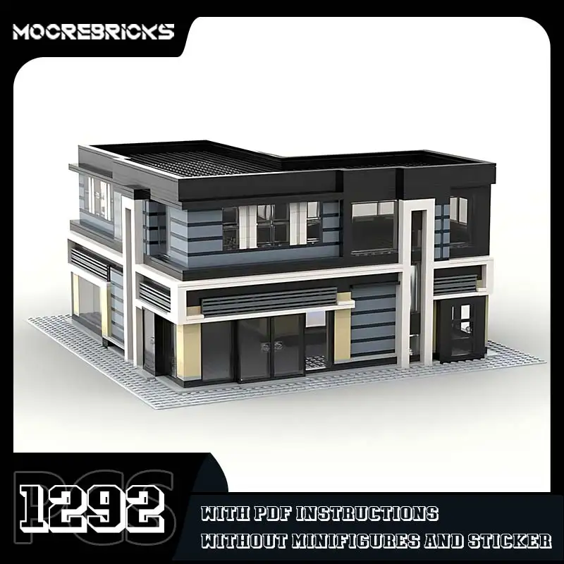 MOC-96732 Modern House Building Block Landscape Architecture Model High-tech Bricks Creative Expert Toy Children's Birthday Gift