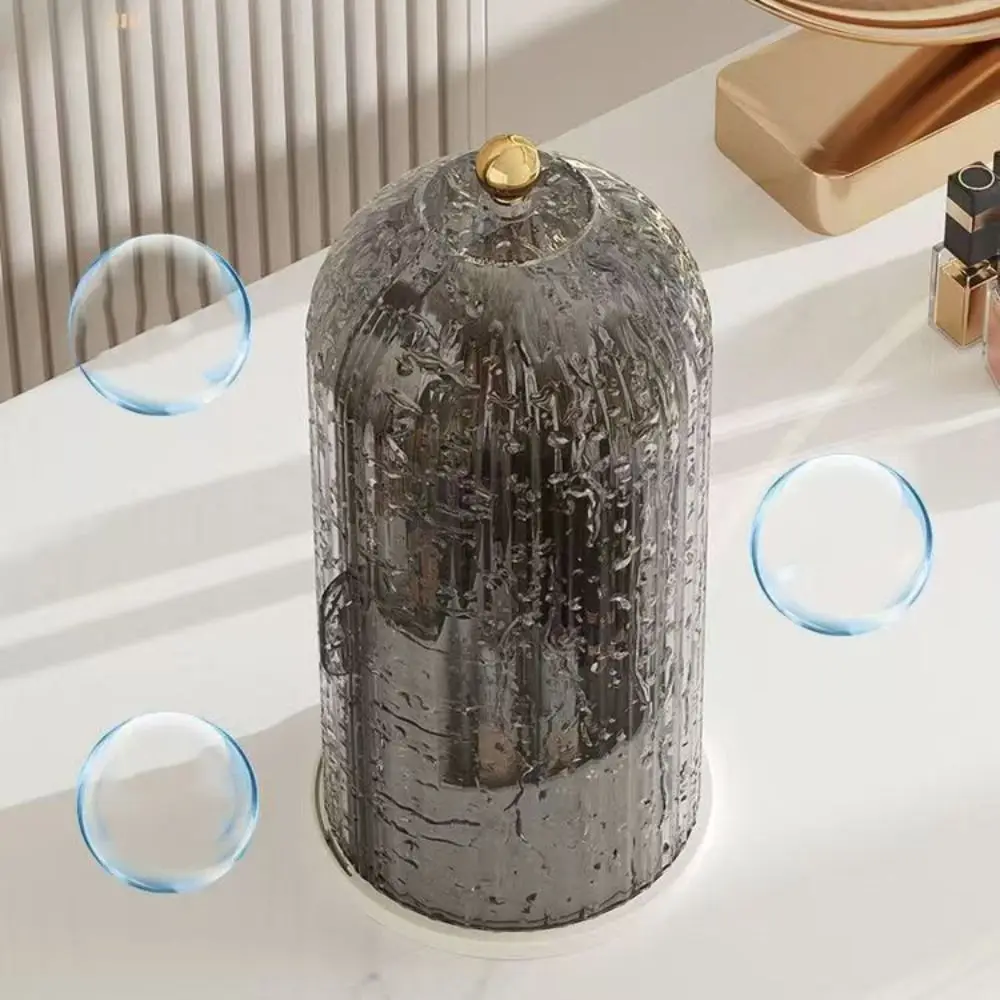 Rotatable Cosmetics Storage Box Transparent with Cover Compartment Makeup Brush Cylinder Multi-function Exquisite