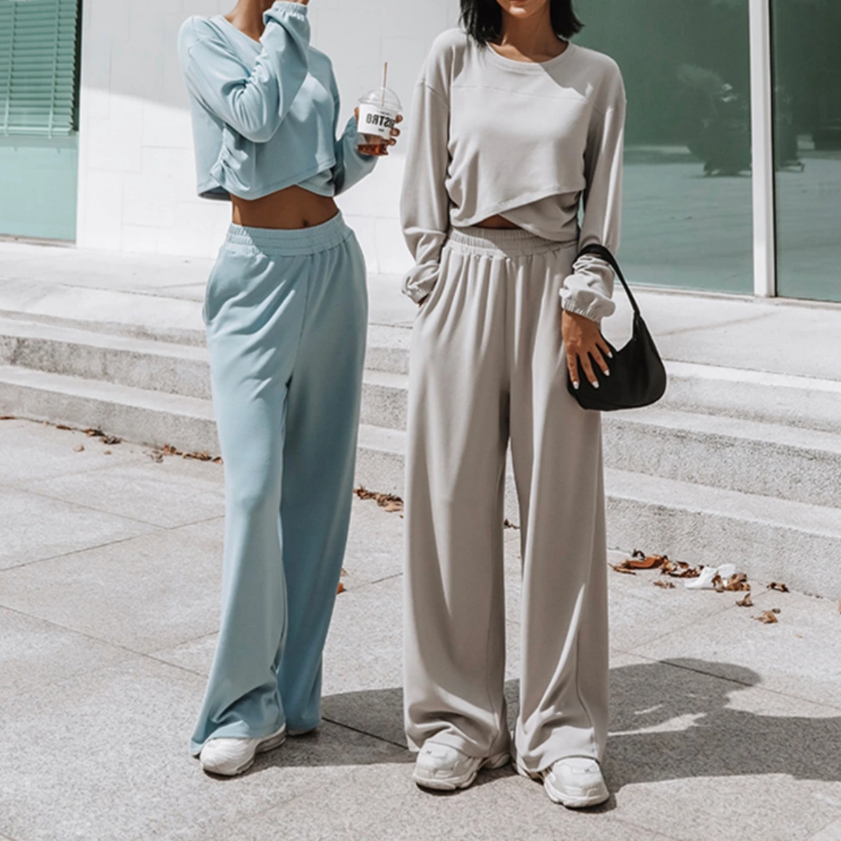 

Loose Long Sleeve round Neck Top And Pants Set Casual Style Women's Autumn Fashion Two-Piece Suit Long Trousers Comfortable Fit