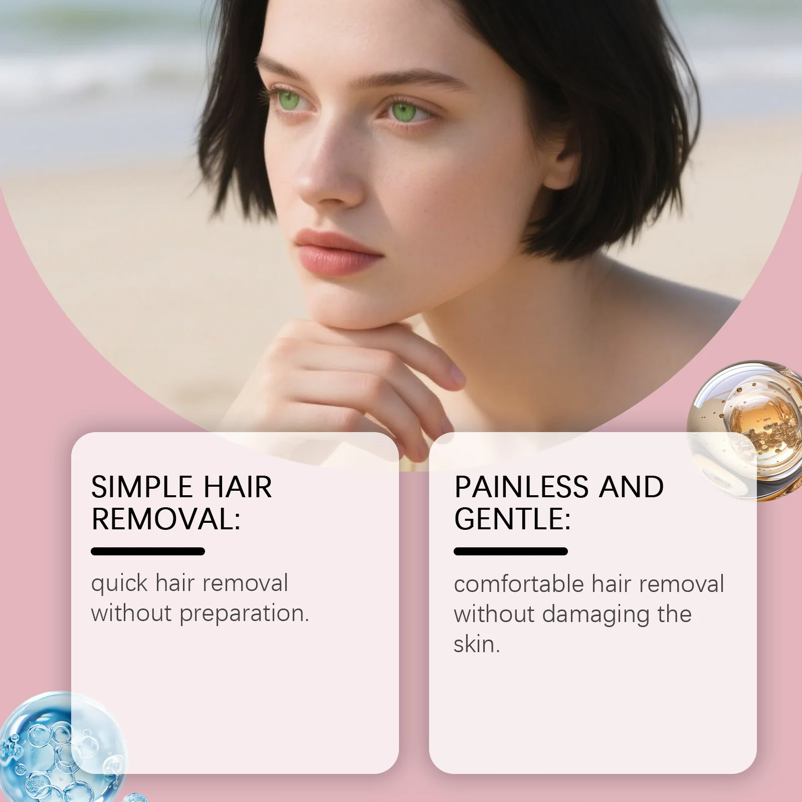 OceAura No Shave كريم إزالة الشعر فيتامين E إزالة الشعر غير المؤلم السلس الحساسة العناية بالبشرة زبدة الشيا إزالة كريم الشعر #6