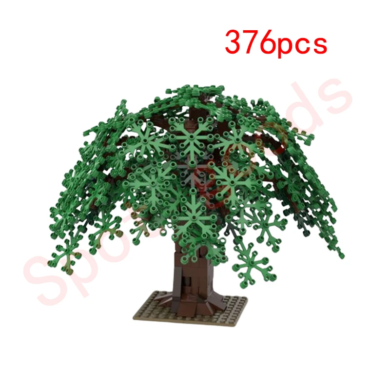 Spot MOC-102188 willow small green tree swamp tree plant small particles assembled building blocks tree house toy gift