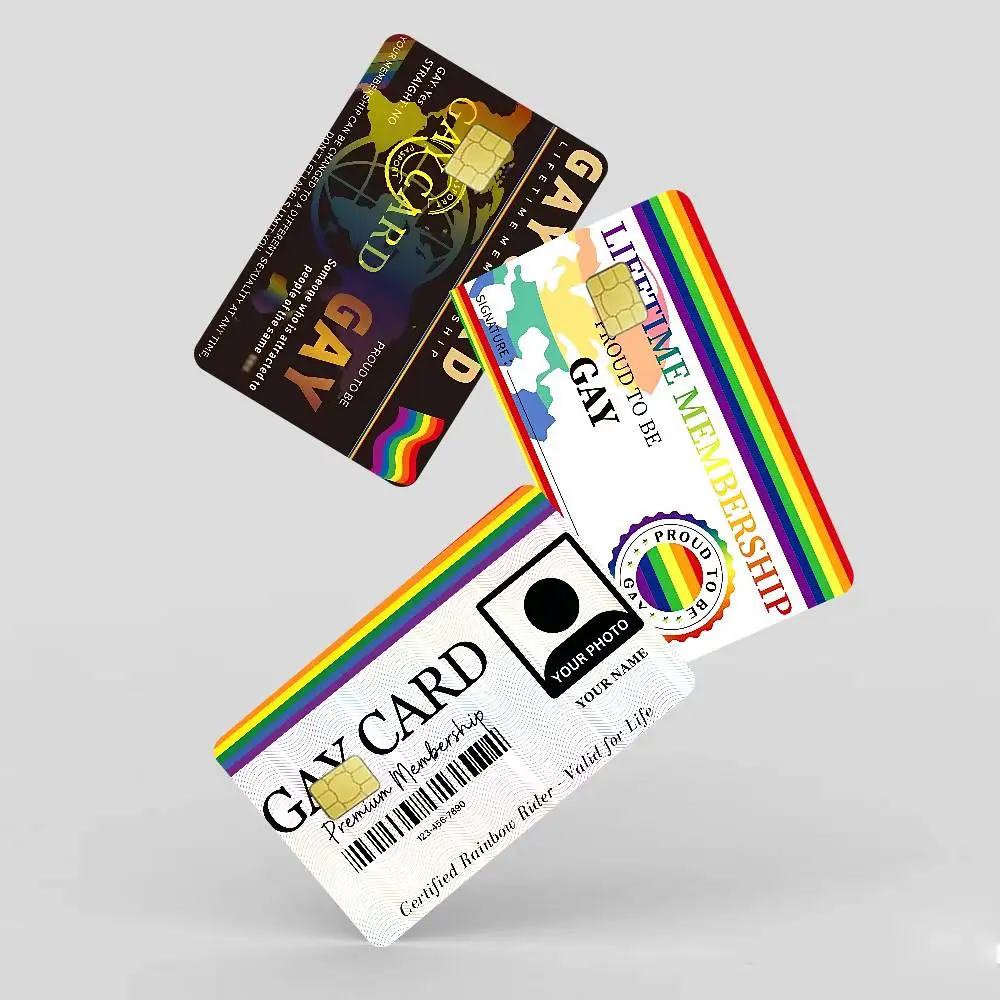 LGBTQ+ Pride Lifetime Membership Game Film Cover Sticker Case For Small Chip Credit Debit Card Front Side