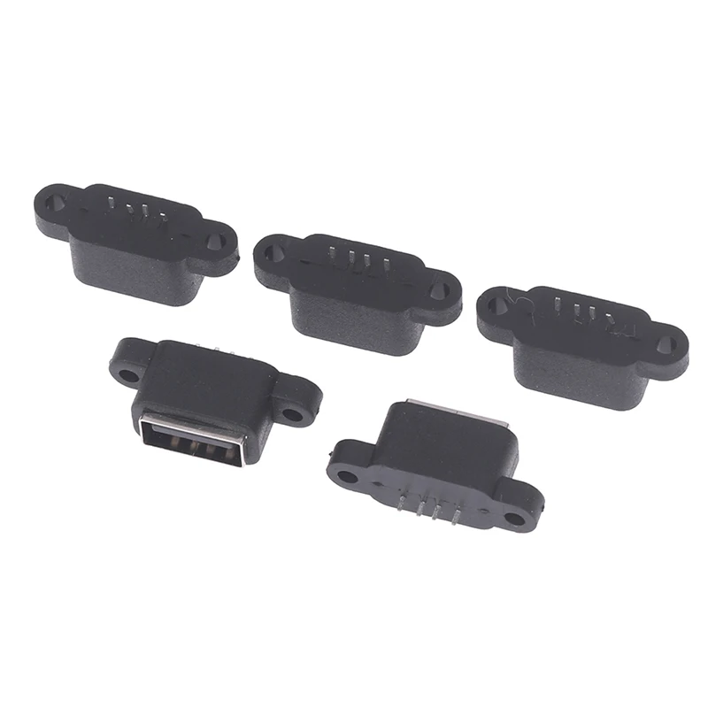 5 Stuks Waterdichte Usb 2.0 Opladen Data Staart Plug-In 4 Pin Usb Interface Poort Usb2.0 Connector Plug Jack Socket Pcb Dock