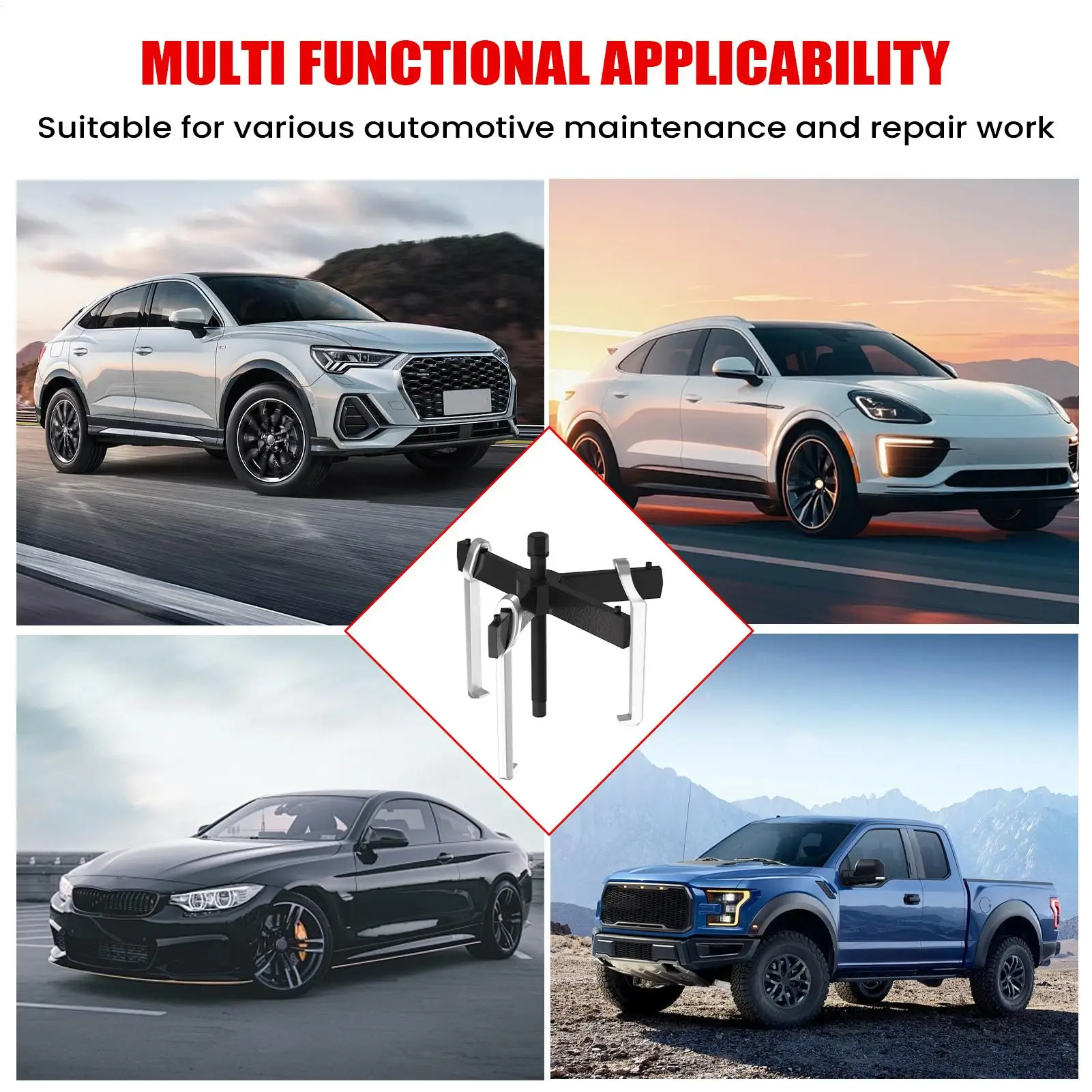 3ジョープーラー 4/6/8インチ 多機能ヘビーデューティー修理ツール ブレーキドラムプーラー メカニック用 オートバイ ATV ボート 車両用