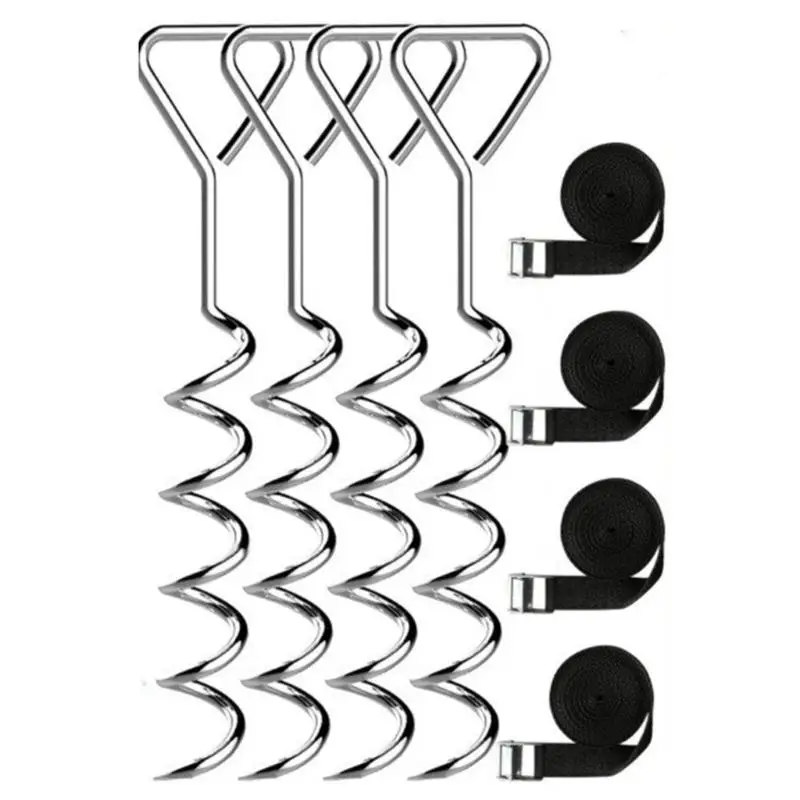 Robuste Bodenhaltepfähle für Trampoline und Gartengeräte, verzinkter Stahl, 15,8 Zoll D2RD – Detail 7