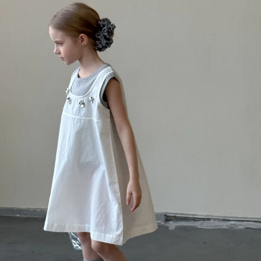 

Children Clothing Dress 2025 Summer New Girls Korean Loose Vest Dress Girls Versatile and Stylish A-line Dress