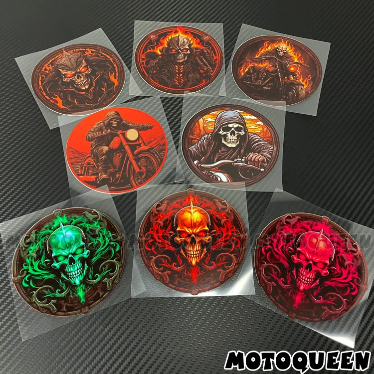 Motocykl Motocykl Fairing Kask Tank Pad Aluminiowy bagażnik Skrzynia boczna Evil Knight Flame Rider Naklejki Naklejki Stylizacja samochodu Biker