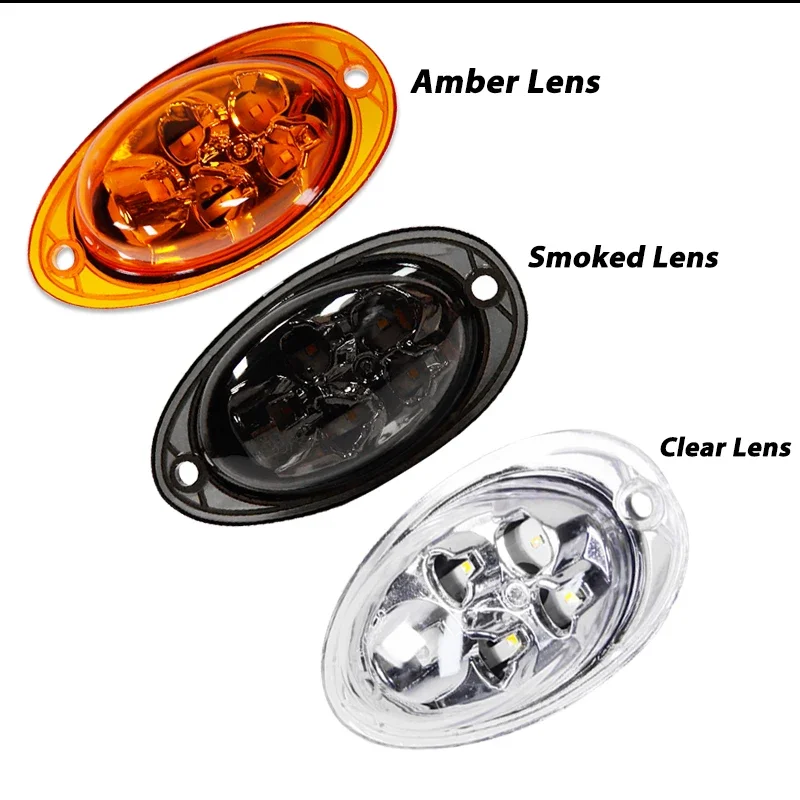 2PCS Amber LED Car Front Cab Side Marker Turn Signal Lights, Fender Flare Lights For 2008-2017 Freightliner Cascadia Semi-Truck