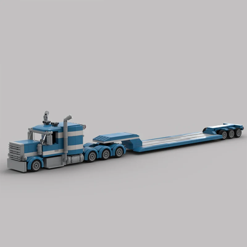 

City Car Model MOC Building Bricks American Heavy-Duty Tractor Truck Modular Technology Children Holiday Gifts Assemble Toy Suit