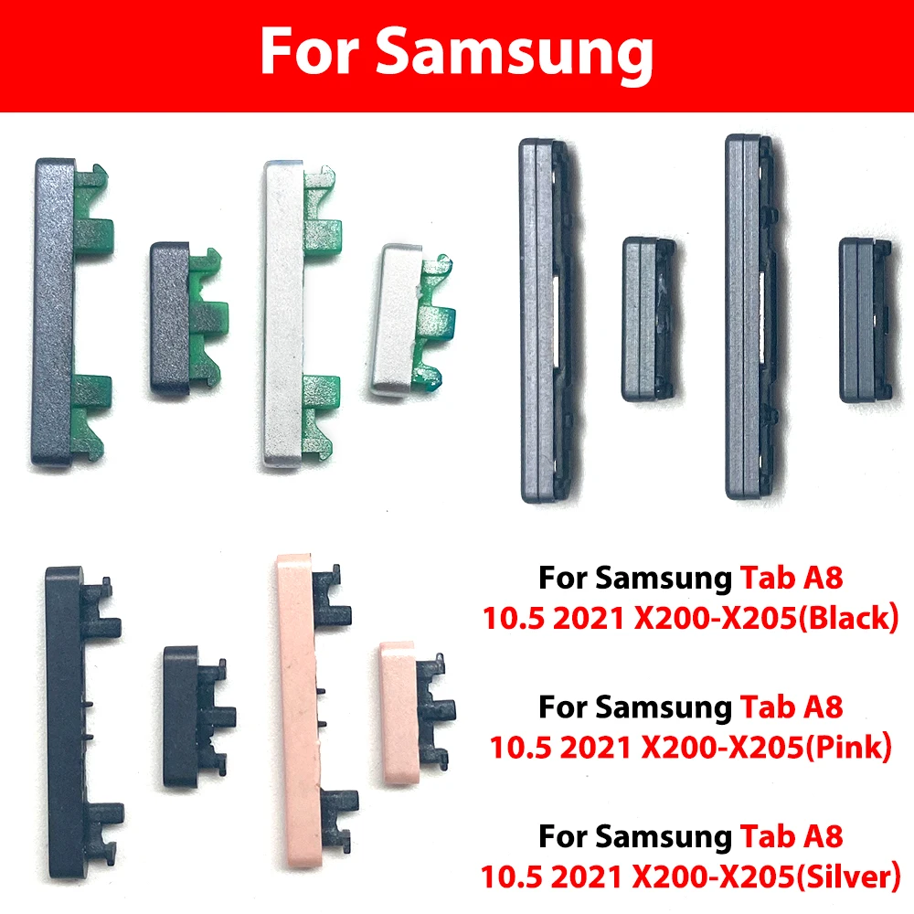 20Pcs, Power Volume Side Button Key For Samsung A7 Tab A A7 Lite A8 A9 Plus S6 Lite S7 Fe External Volume Button + Power ON OFF