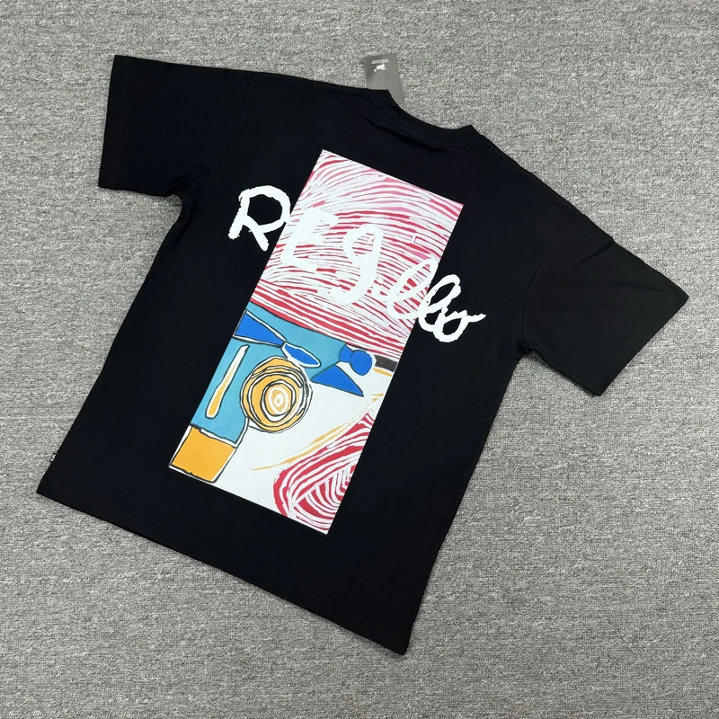 

Новый стиль Patta с коротким рукавом, модная мультяшная красочная футболка с принтом граффити, летние свободные повседневные топы, мужская футболка с ПАТТА