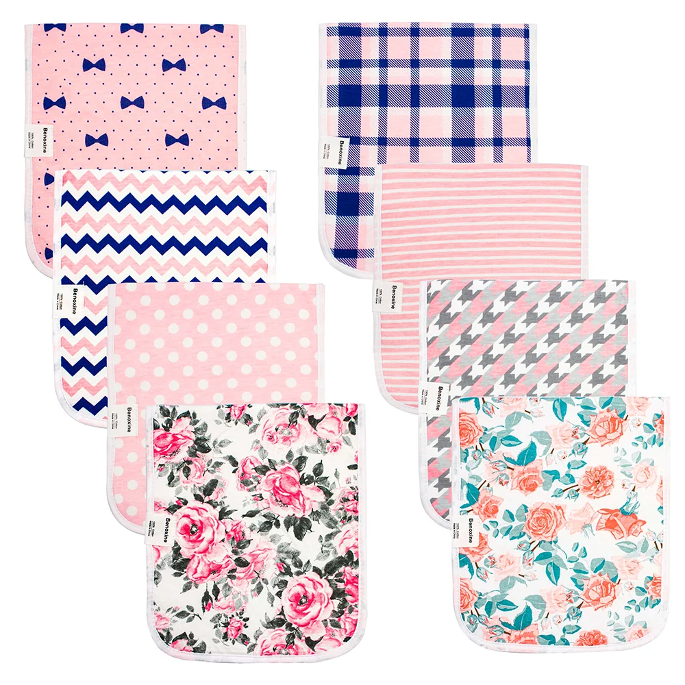 

Ультра-мягкие детские салфетки для отрыжки, очень мягкие и впитывающие, большого размера, хлопок, очаровательный дизайн, идеально подходят для мальчиков и девочек, 8 шт.