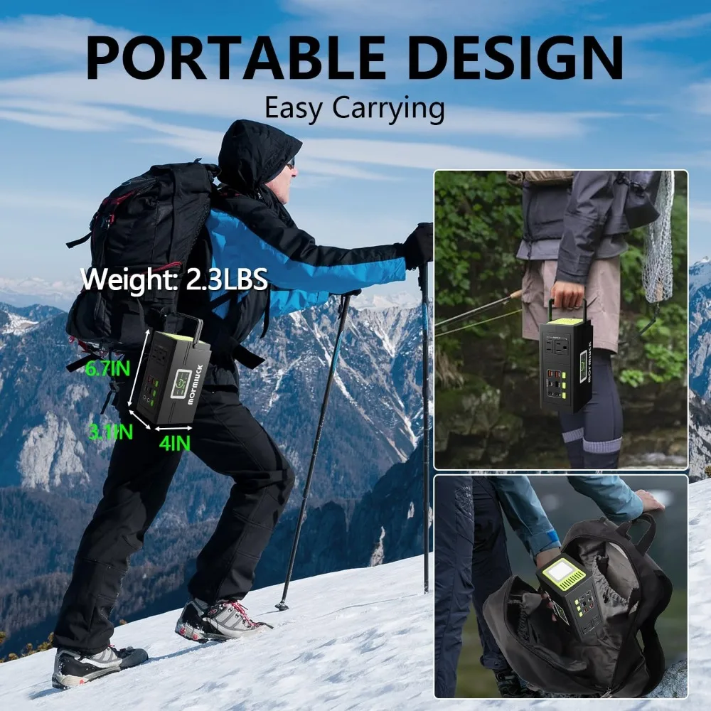 127W ポータブル電源、ピーク出力150W、88.8Wh ソーラー発電機、オプションのソーラーパネル、110V ACコンセント、USB Type-Cポート搭載