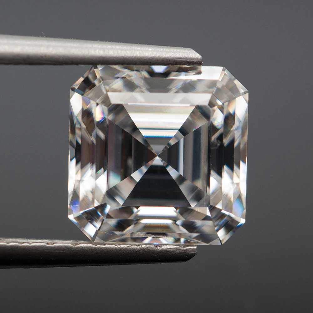 

Super White D Color Asscher Cut Moissanite Stone With GRA Certificate 0.5-5.0ct Moissanita Loose Gemstones Pass Diamond Tester