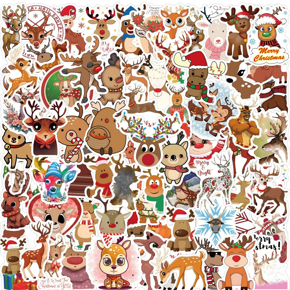 10/30/60PCS Kawaii Christmas Dwarf Graffiti Sticker Vintage Notebook Suitcase Motorcycle Notebook Decal Graffiti Fun Sticker