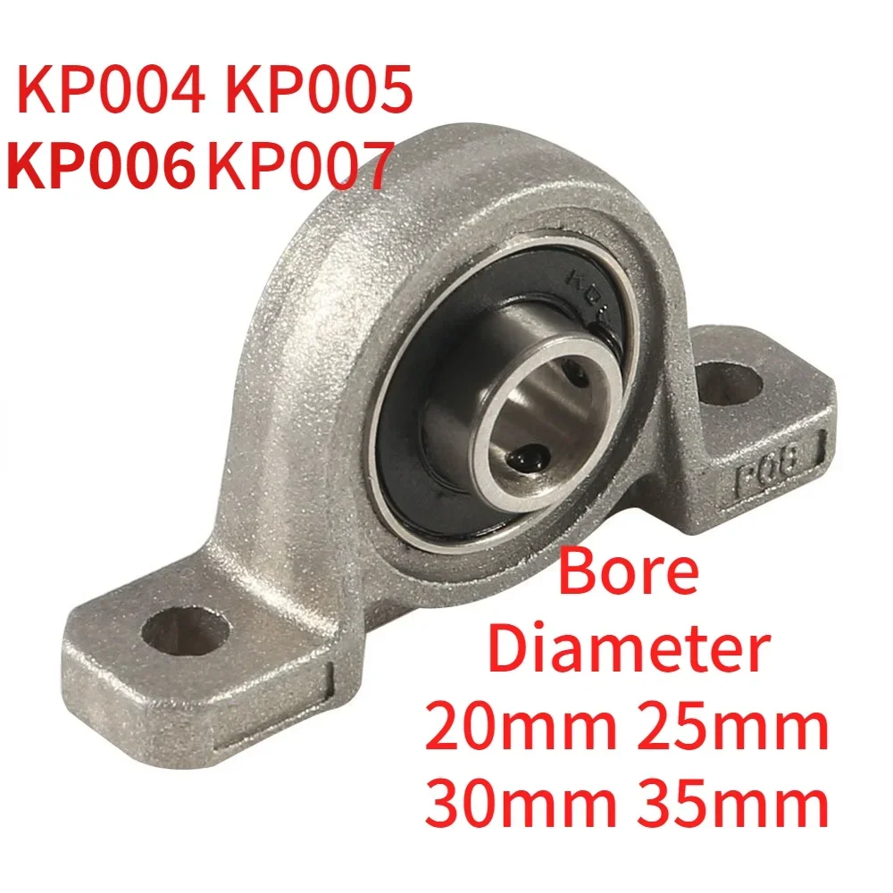 

4pcs KP004 Pillow Block Mounted Bearing KP005 KP006 KP007 Shaft Diameter 20/25/30/35mm Bore Ball Spherical Roller Vertical