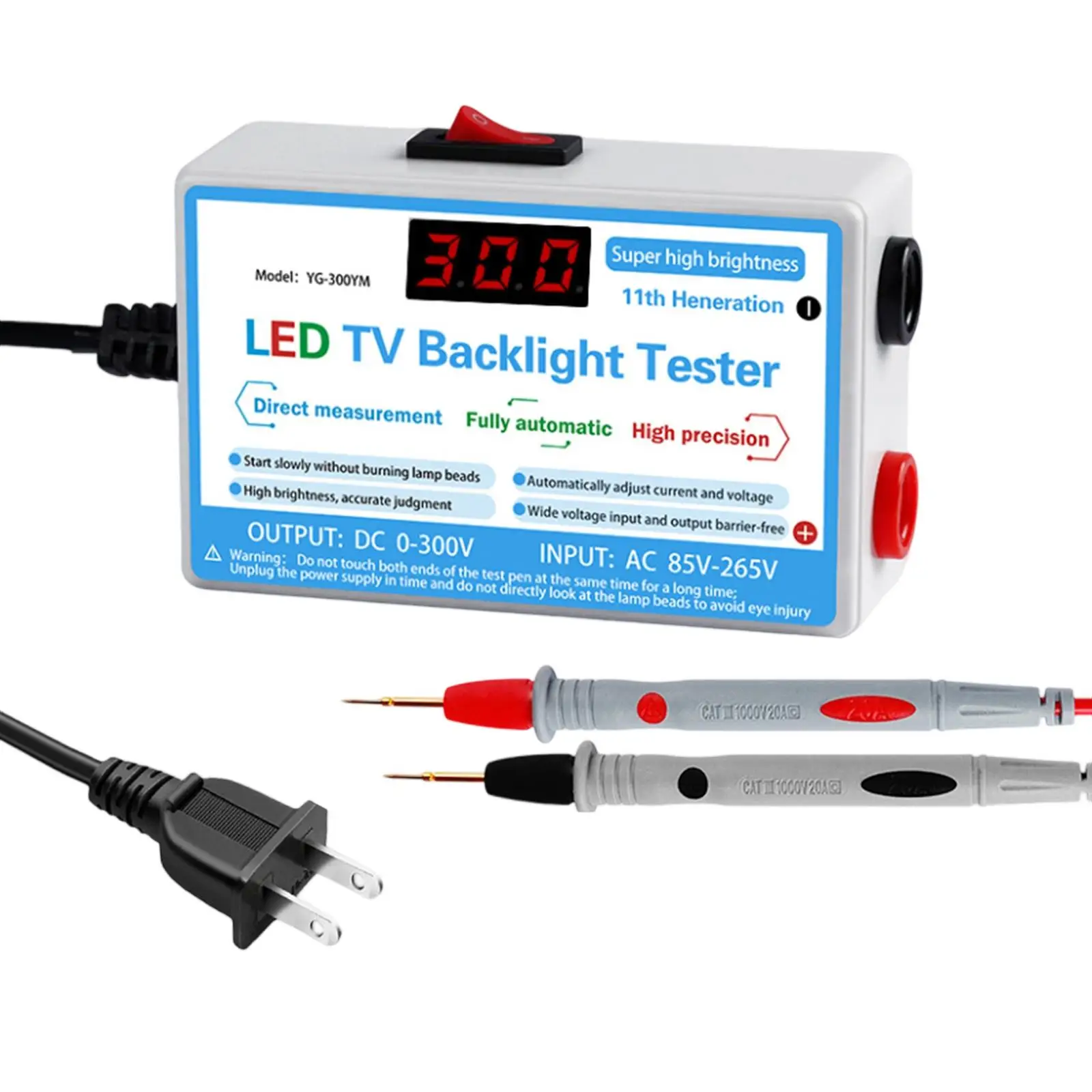 LED TV Backlight Tester 0-300V Output Lightweight Sturdy for LED Light