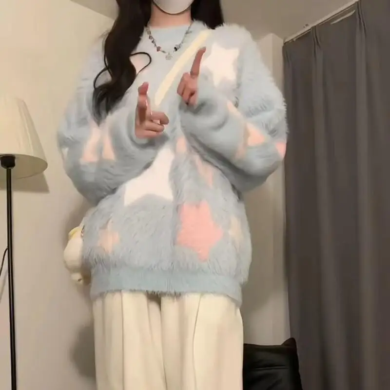 

Knitwear Fashion Homewear Sweater & Jumper Woman Sweaters Pulls Femmes Tops Korean Popular Women's Clothes Pretty Vest & Jumpers