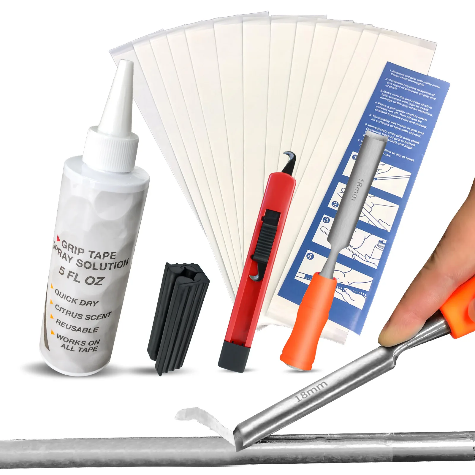 Golf Club Grip Kit Set Golf Grip Removal Tool Solvent Hook Blade Golf Regripping Repair Set Replacement Kit