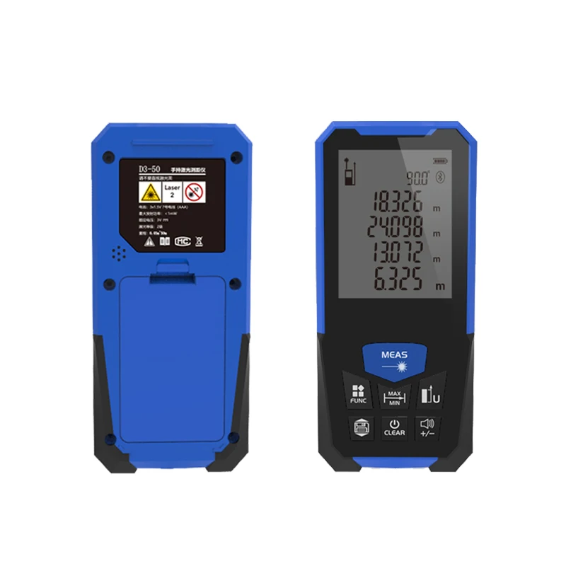 Laser Rangefinder Tape Measure Tool Distance Meter With Angle Function Bicolor Soft Adhesive Measuring Distance 50/100 M