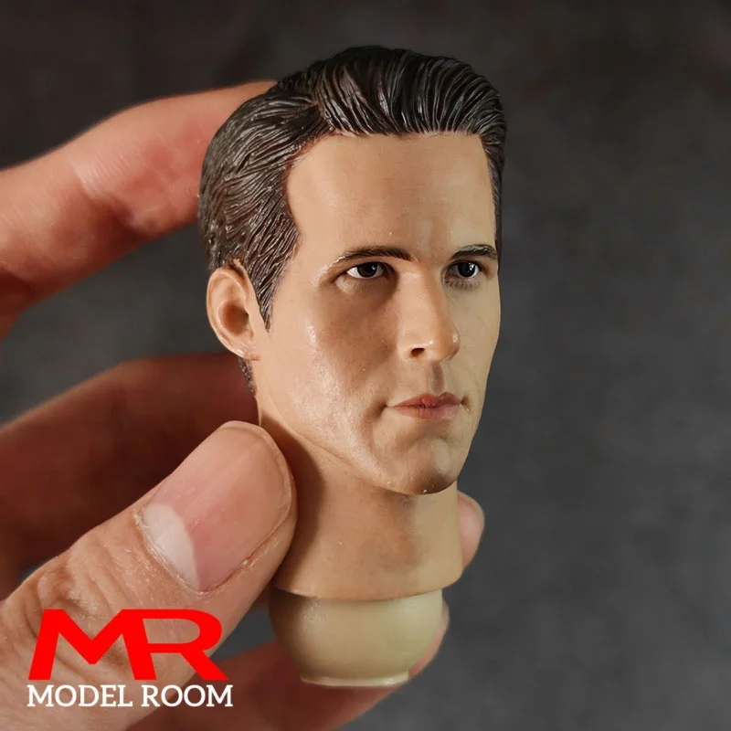 1/6 مقياس ريان رينولدز نحت الرأس مع الرقبة البلاستيكية الذكور الجندي رئيس نحت نموذج صالح 12 ''الجندي عمل الشكل دمى الجسم #2