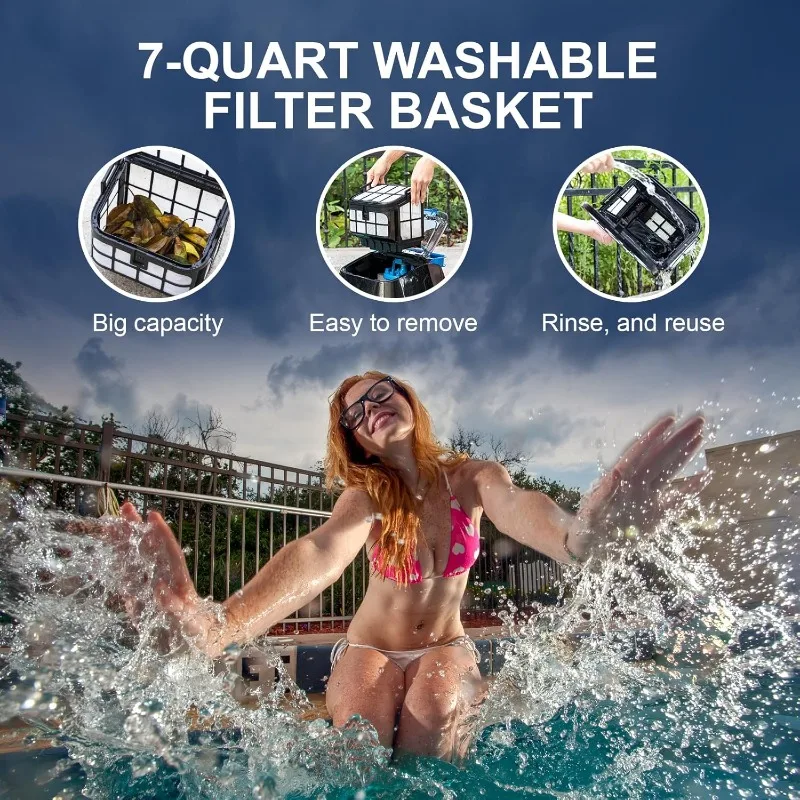 Black Pearl Ultra Robotic Pool Cleaner Battery Powered Inground Vacuum for Pools Up to 10 Ft Deep –Wall Climber, 150 Min Runtime