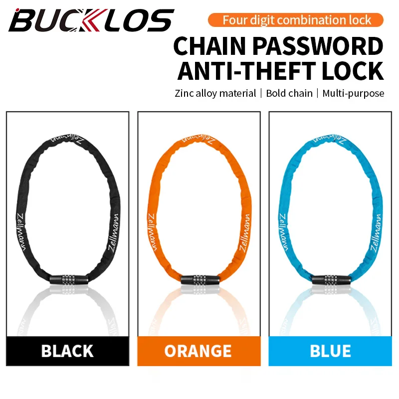 

ZELLMANN Anti-theft Motorcycle Bicycle Lock MTB Road Bike Safety Chain Locks with Four Digit Combination Lock Bike Accessories