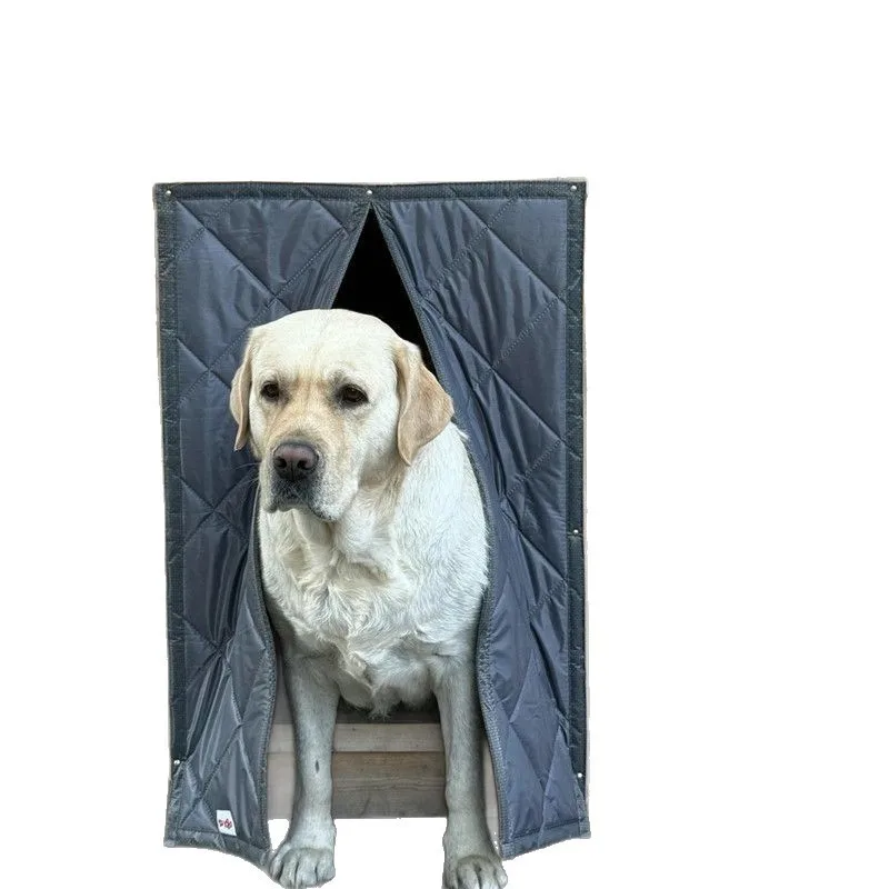 Winter pet warm cotton door curtain for dog houses and cat nests, cold-proof, thickened, waterproof, rain snow resistant,outdoor view 4