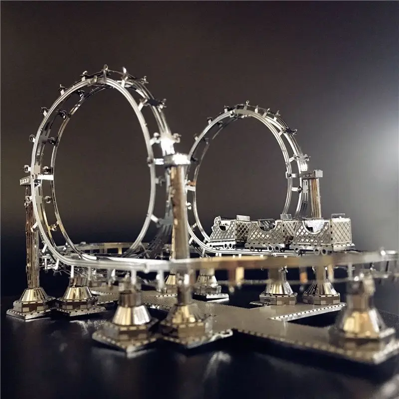 Creative Roller Coaster Style Model DIY Handmade Metal Puzzle Assembly Adult Style Puzzle Assemble Model Material Package ZE944