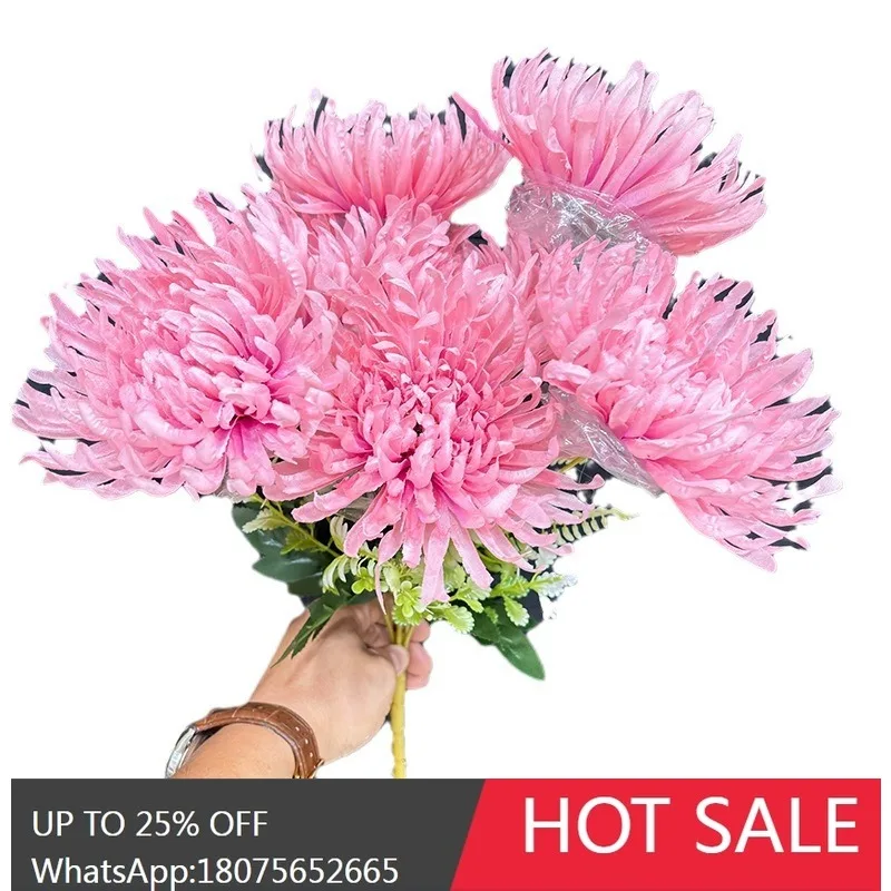 Artificial chrysanthemum 7-head bouquet - ready-made simulation large dragon claw chrysanthemum